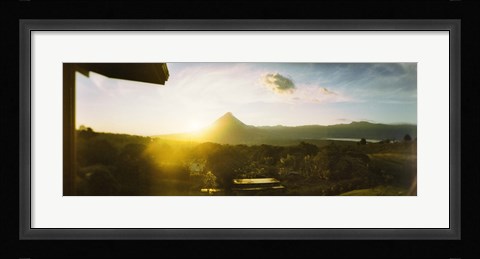 Framed Volcano in a forest, Arenal Volcano, Alajuela Province, Costa Rica Print