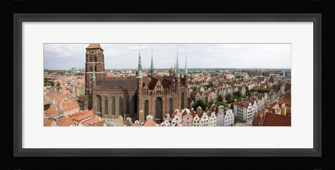 Framed Cathedral in a city, St. Mary's Church, Gdansk, Pomeranian Voivodeship, Poland Print