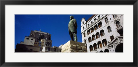 Framed Statue of Jan Hendrik Hofmeyr at a town square, Church Square, Cape Town, Western Cape Province, South Africa Print