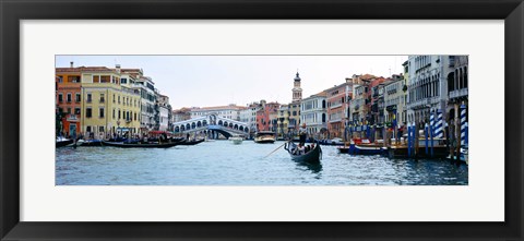 Framed Buildings at the waterfront, Rialto Bridge, Grand Canal, Venice, Veneto, Italy Print