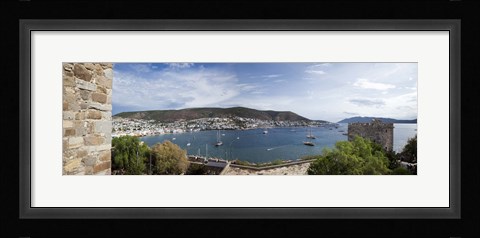 Framed View of a harbor from a castle, St Peter's Castle, Bodrum, Mugla Province, Aegean Region, Turkey Print