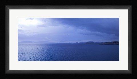 Framed Rain storm in the sea, Bodrum, Mugla Province, Aegean Region, Turkey Print