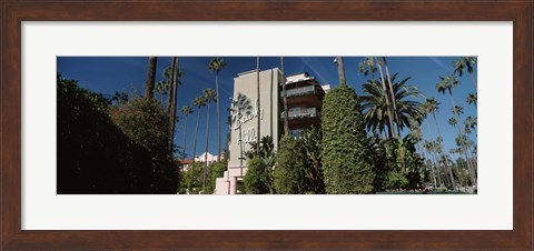 Framed Trees in front of a hotel, Beverly Hills Hotel, Beverly Hills, Los Angeles County, California, USA Print
