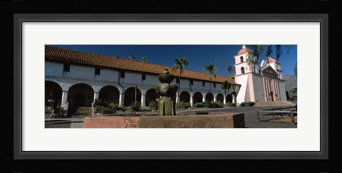 Framed Fountain at a church, Mission Santa Barbara, Santa Barbara, California, USA Print