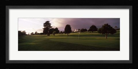 Framed Trees in a golf course, Montecito Country Club, Santa Barbara, California, USA Print