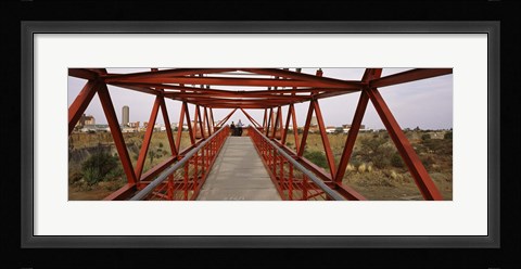 Framed Footbridge with a city in the background, Big Hole, Kimberley, Northern Cape Province, South Africa Print