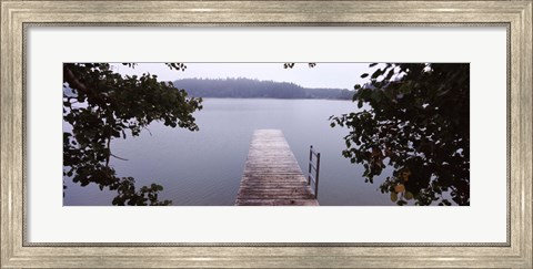 Framed Pier over a lake, Forggensee Lake, Oberallgau, Allgau, Bavaria, Germany Print