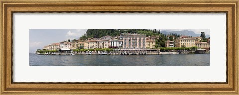Framed Buildings at the waterfront, Lake Como, Bellagio, Como, Lombardy, Italy Print
