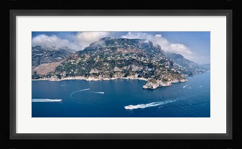 Framed Town at the waterfront, Amalfi Coast, Salerno, Campania, Italy Print