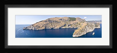 Framed Island in the sea, Punta Campanella, Bay of Ieranto, Capri, Naples, Campania, Italy Print