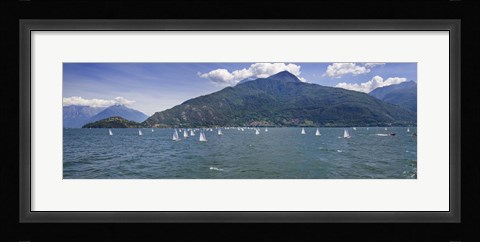 Framed Sailboats in the lake, Lake Como, Como, Lombardy, Italy Print