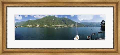 Framed Sailboat in a lake, Lake Como, Como, Lombardy, Italy Print