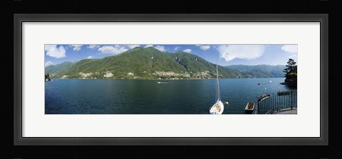 Framed Sailboat in a lake, Lake Como, Como, Lombardy, Italy Print