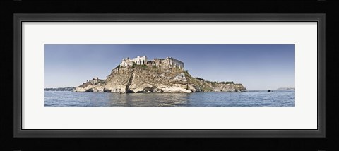 Framed Castle on an island, Castello Aragonese, Ischia Island, Procida, Campania, Italy Print