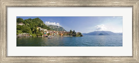 Framed Town at the lakeside, Lake Como, Como, Lombardy, Italy Print