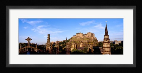 Framed Castle viewed from St. John's Church, Edinburgh Castle, Edinburgh, Scotland Print