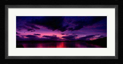 Framed Sunset over an island viewed from Applecross Peninsula, Isle of Skye, Inner Hebrides, Hebrides, Scotland Print