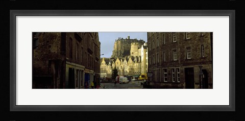 Framed Edinburgh Castle and street view, Edinburgh, Scotland Print