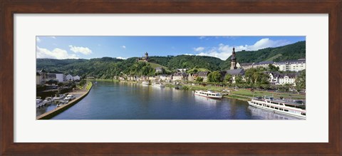 Framed Town at the riverside, Mosel River, Cochem, Rhineland-Palatinate, Germany Print