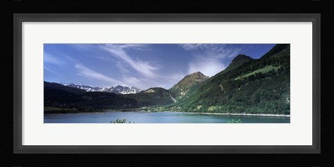 Framed Mountains at the lakeside, Lungerersee, Lungern, Obwalden Canton, Switzerland Print
