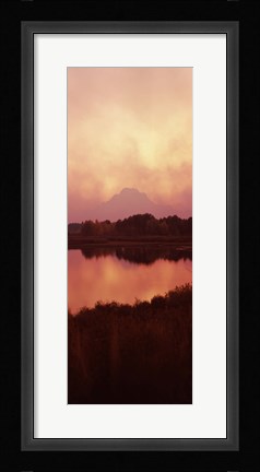 Framed Reflection of a mountain in a river, Oxbow Bend, Snake River, Grand Teton National Park, Teton County, Wyoming, USA Print