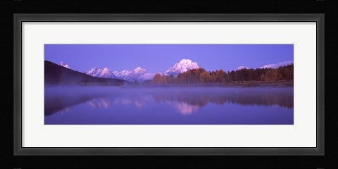 Framed Reflection of mountains in a river, Oxbow Bend, Snake River, Grand Teton National Park, Teton County, Wyoming, USA Print