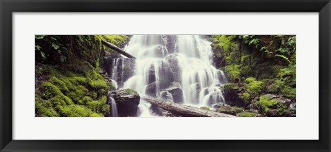Framed Waterfall in a forest, Waheena Falls, Hood River, Oregon, USA Print