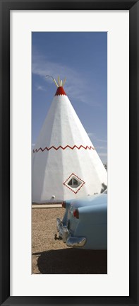 Framed Car with a teepee in the background, Wigwam Motel, Route 66, Holbrook, Navajo County, Arizona, USA Print