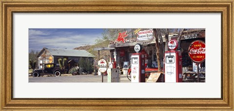 Framed Gas Station on Route 66, Hackenberry, Arizona Print