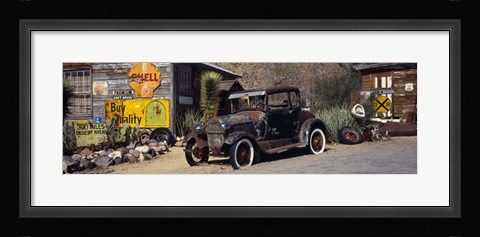 Framed Abandoned vintage car at the roadside, Route 66, Arizona Print
