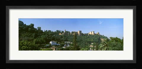 Framed Palace viewed from Sacromonte, Alhambra, Granada, Granada Province, Andalusia, Spain Print