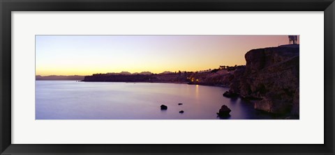 Framed Coastal city at dusk, Ras Um Sid, Sharm al-Sheikh, Sinai Peninsula, Egypt Print