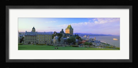 Framed Grand hotel in a city, Chateau Frontenac Hotel, Quebec City, Quebec, Canada Print