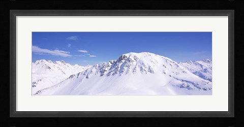Framed Snowcapped mountain range, Ski Stuben, Arlberg, Vorarlberg, Austria Print
