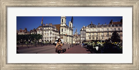 Framed Buildings along a street, Besancon, Franche-Comte, France Print