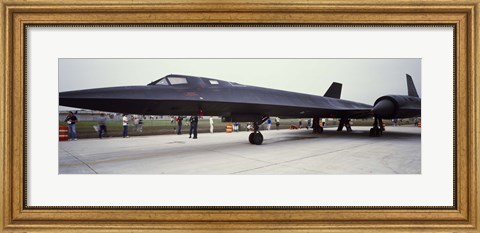 Framed Lockheed SR-71 Blackbird on a runway Print