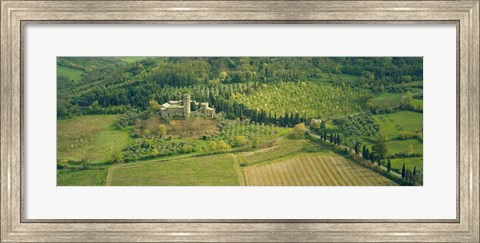 Framed Aerial view of a hotel, Hotel La Badia Di Orvieto, Orvieto, Umbria, Italy Print