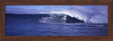 Framed Surfer in the ocean, Maui, Hawaii, USA Print