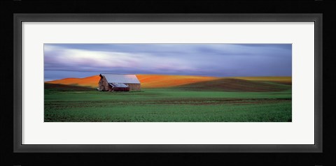 Framed Old Barn Under Cloudy Skies, Washington State Print