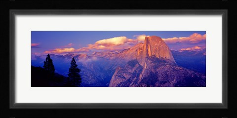 Framed Sunlight falling on a mountain, Half Dome, Yosemite Valley, Yosemite National Park, California, USA Print