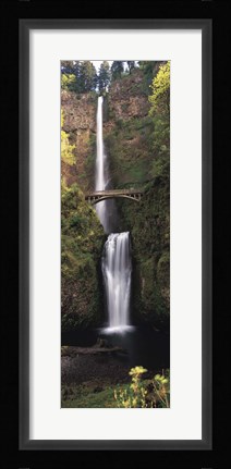 Framed Waterfall in a forest, Multnomah Falls, Columbia River Gorge, Multnomah County, Oregon, USA Print