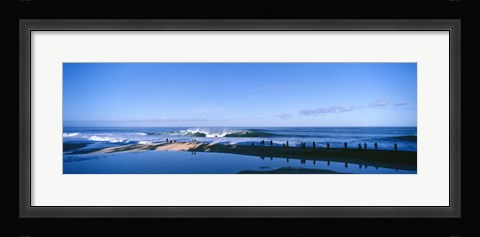 Framed Waves Crashing under a Blue Sky Print