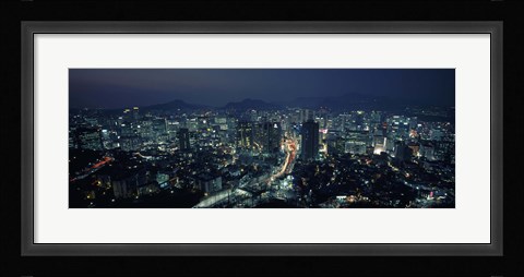 Framed Aerial view of a city, Seoul, South Korea 2011 Print