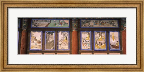 Framed Paintings in a Buddhist temple, Kayasan Mountains, Haeinsa Temple, Gyeongsang Province, South Korea Print