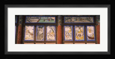 Framed Paintings in a Buddhist temple, Kayasan Mountains, Haeinsa Temple, Gyeongsang Province, South Korea Print