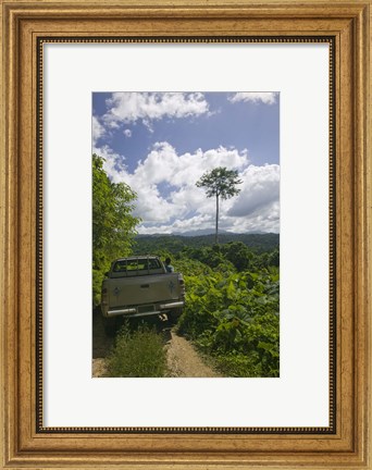 Framed Truck a dirt road, Malao, Big Bay Highway, Espiritu Santo, Vanuatu Print