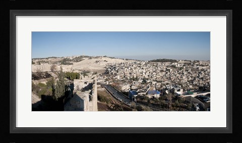 Framed House on a hill, Mount of Olives, and City of David, Jerusalem, Israel Print
