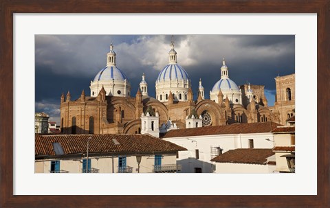 Framed Low angle view of a cathedral, Immaculate Conception Cathedral, Cuenca, Azuay Province, Ecuador Print