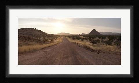 Framed Dirt road passing through a desert, Namibia Print
