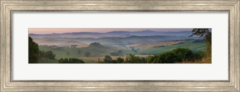 Framed Farmhouse in valley, Val d&#39;Orcia, Tuscany, Italy Print